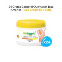 24 Crema Corporal Quemador Tapa Amarilla - Lipo Cream Ni x 500g