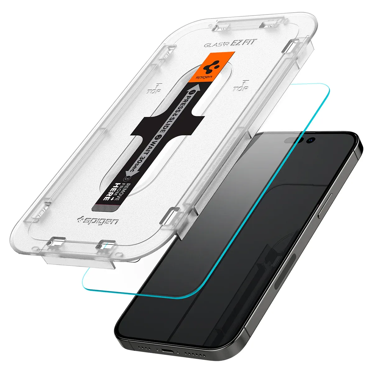 Protector de Pantalla ( iPhone 14 pro ) - GlasTR EZ FIT Spigen Pack 1- Vidrio Premiun 9H