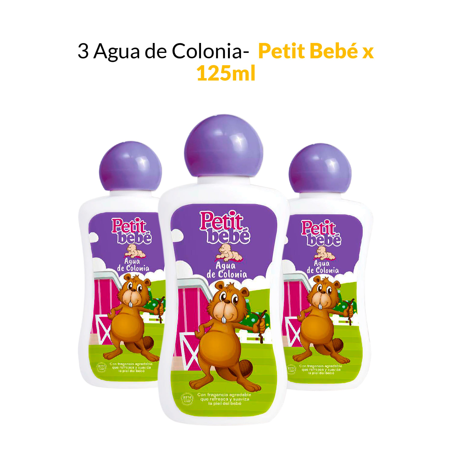 3 Agua de Colonia Petit Bebé x 125ml
