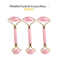 3 Rodillo Facial de Cuarzo Rosa - Z'oreya