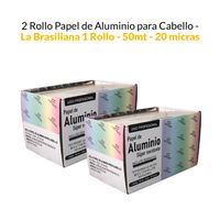 2 Rollo de Papel aluminio para cabello x 50mt - 15cm - 20 micras