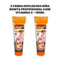 2 Crema Depiladora niña Bonita Professional Care Vitamina C - 100ml