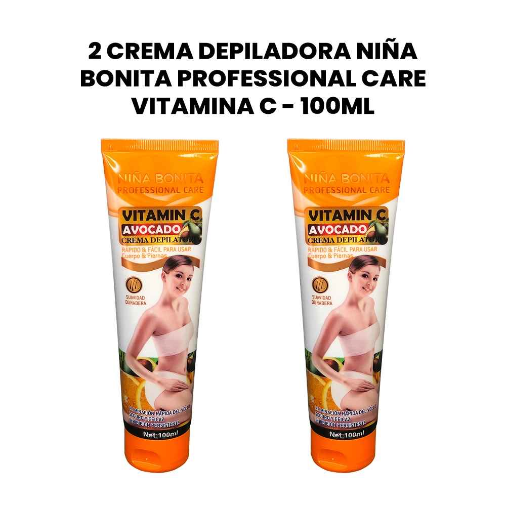 2 Crema Depiladora niña Bonita Professional Care Vitamina C - 100ml