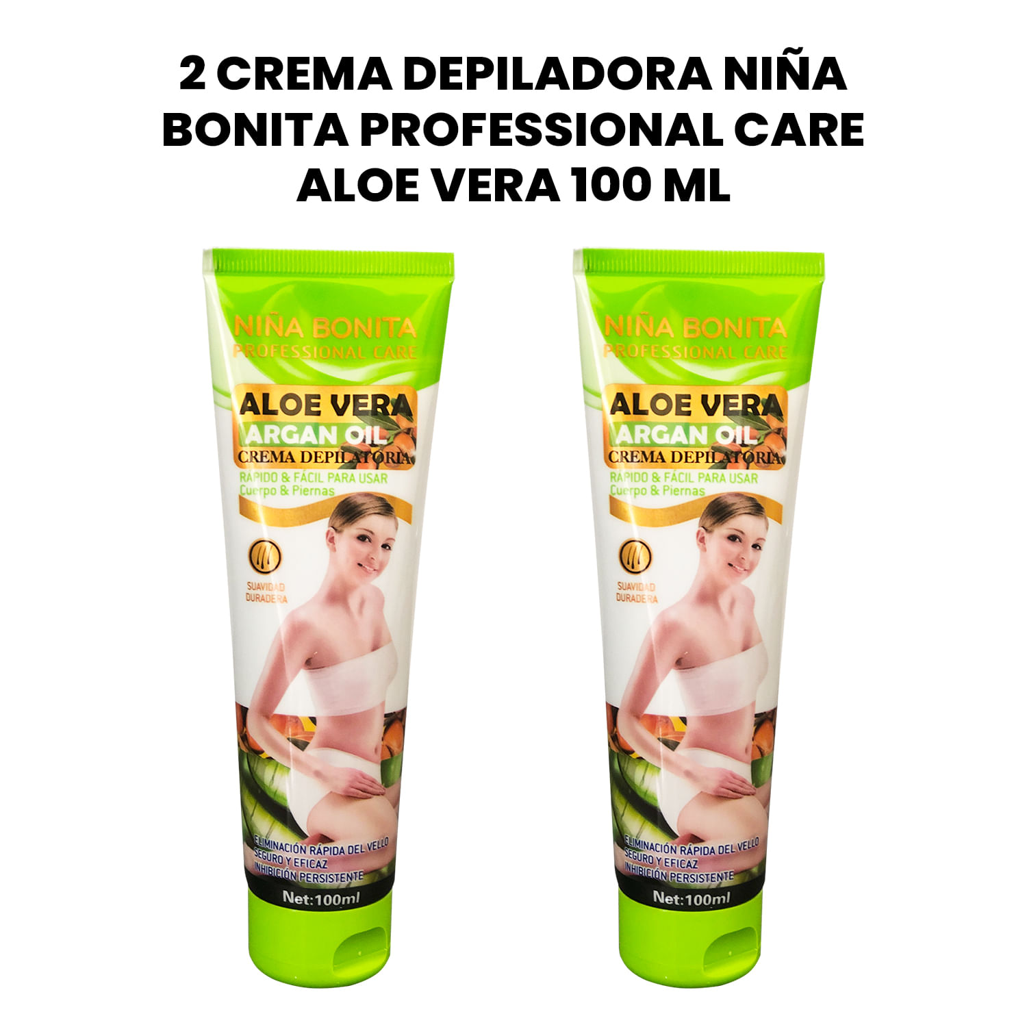 2 Crema Depiladora niña Bonita Professional Care Aloe Vera - 100 ML