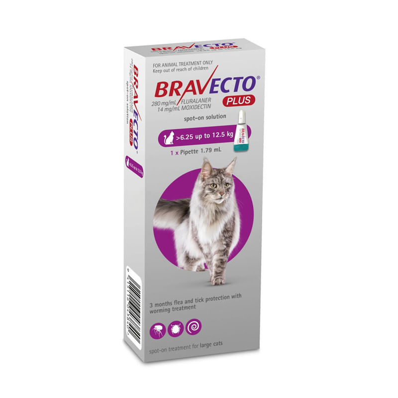 Bravecto Plus 500 mg Pipeta para Gatos 6.25kg - 12.5kg