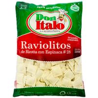 Raviolitos DON ITALO de Ricotta con Espinaca #28 Paquete 500g