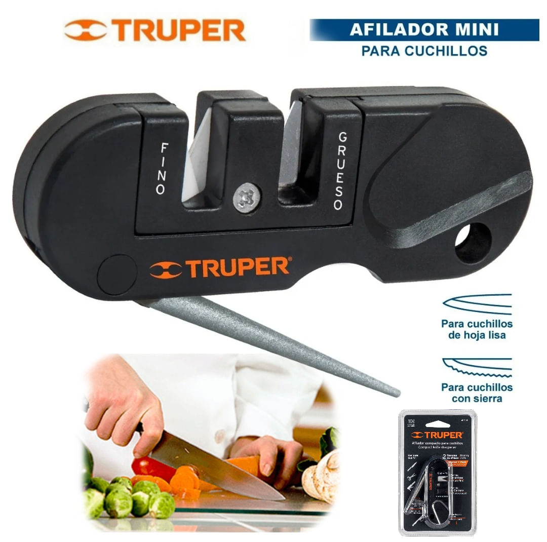 Afilador de cuchillo tijeras para cocina portátil Truper