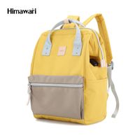 Himawari - Mochila multibolsillos porta laptop con USB - Amarillo
