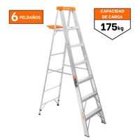 Escalera Tijera 6 Peldaños Capacidad De Carga 175 Kg Truper