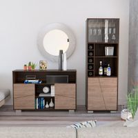 Bar Alto + Consola Fraktal - Habano / Miel