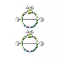 Piercing pezón nipple vaquita multicolor