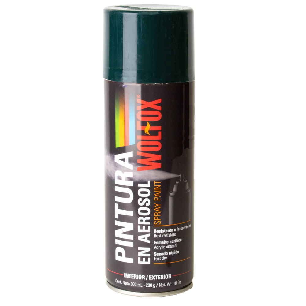 Pintura en Spray Colores Básicos Verde Bosque 300 ml Wolfox WF0689