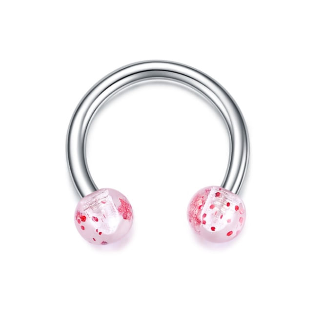 Piercing para septum smiley labret nariz labio oreja escarchas rojas 8mm