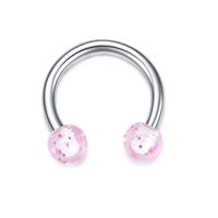 Piercing para septum smiley labret nariz labio oreja escarchas rosadas 8mm