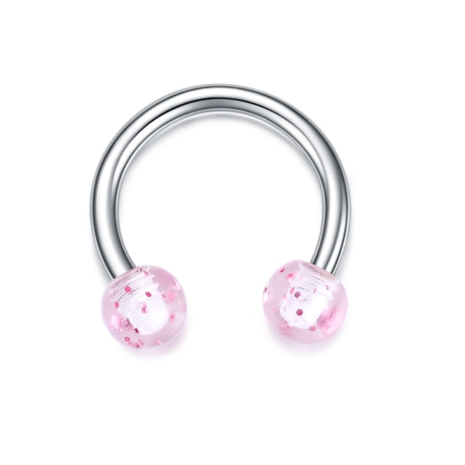Piercing para septum smiley labret nariz labio oreja escarchas rosadas 8mm