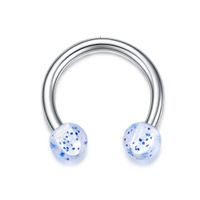 Piercing para septum smiley labret nariz labio oreja escarchas azules 8mm