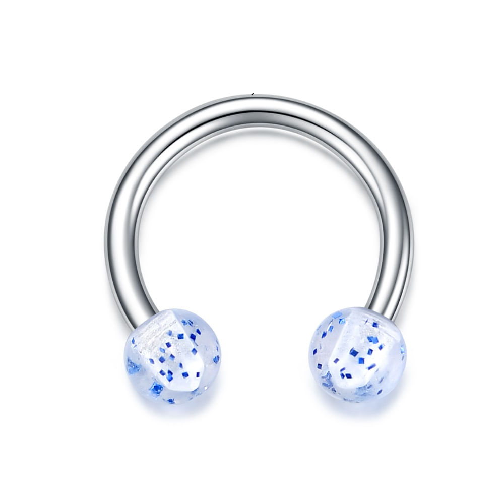 Piercing para septum smiley labret nariz labio oreja escarchas azules 8mm