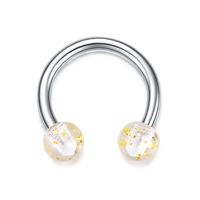 Piercing para septum smiley labret nariz labio oreja escarchas amarillas 8mm