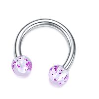 Piercing para septum smiley labret nariz labio oreja escarchas moradas 8mm