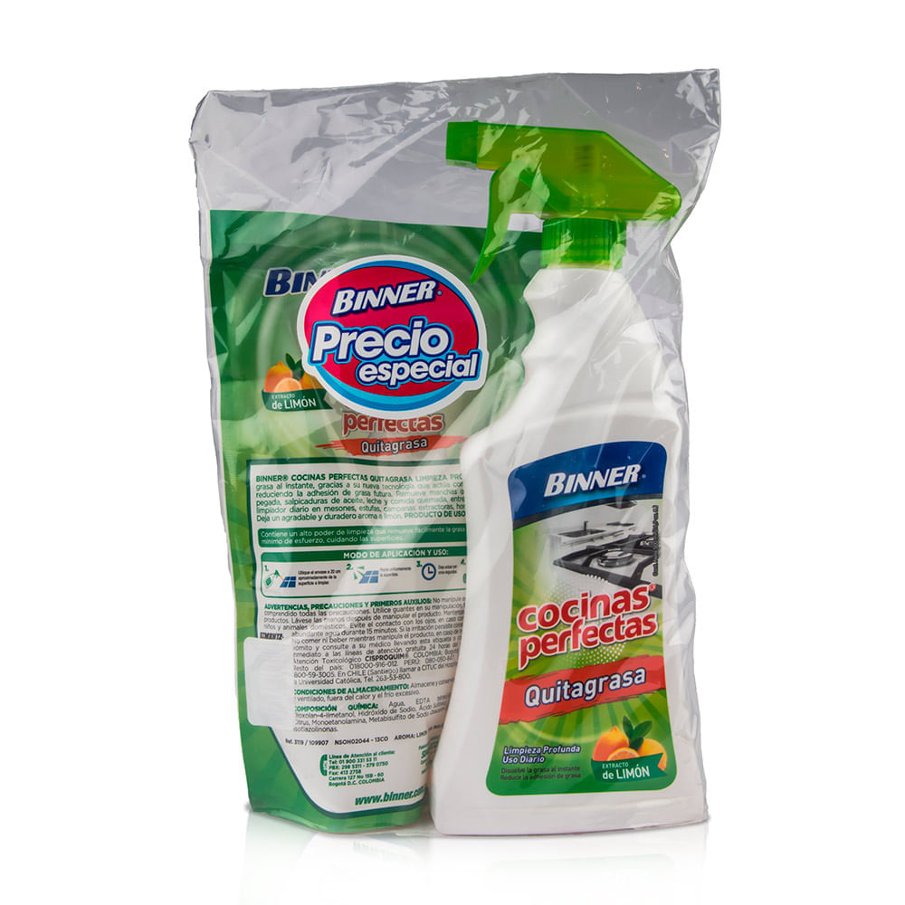 Limpiador Cocinas Perfectas Binner 500 Ml + Repuesto