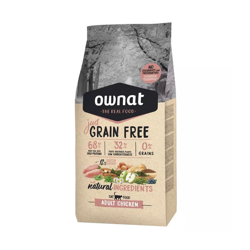 Ownat Just Libre de Granos Gato Adulto Sabor Pollo 3Kg