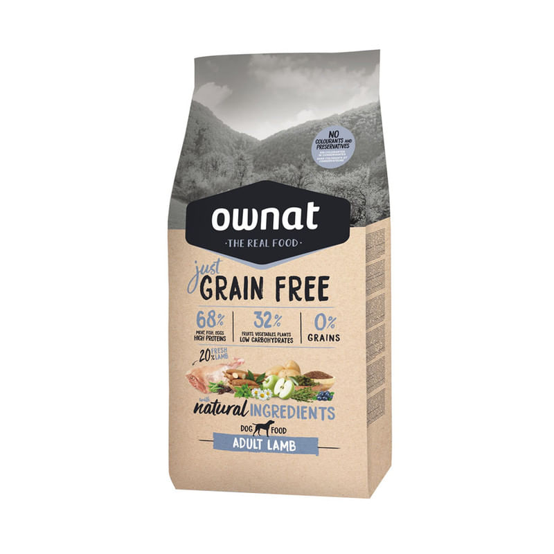 Ownat Just Libre de Granos Adulto Sabor Cordero 3Kg