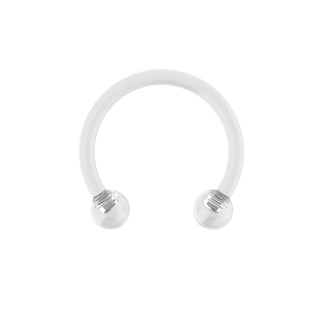 Piercing transparente 10mm para septum smiley labret nariz labio oreja