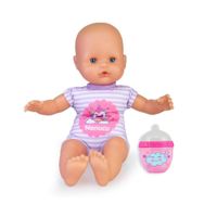 Muñeca Nenuco Con Biberon Y Sonajero Lila Rayas