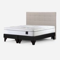 Cama Art 4 Queen Respaldo Issey Niebla