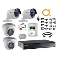 Kit 4 Cámaras de Vigilancia Hikvision Full Hd 1080P Disco 2Tb Kit de Micrófono