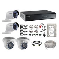 Kit 4 Cámaras de Vigilancia Hikvision Full Hd 1080P 500Gb Kit de Micrófono