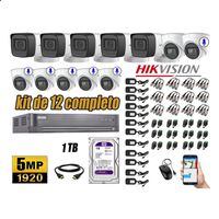 Kit 12 Cámaras de Seguridad Hikvision 5Mp 6 Cámaras Audio Incorporado