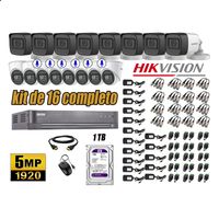 Kit 16 Cámaras de Seguridad Hikvision 5Mp 6 Cámaras Audio Incorporado