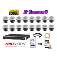 Kit 16 Cámaras de Seguridad Ip Poe Interior Hikvision mas Disco 2Tb Wd Púrpura