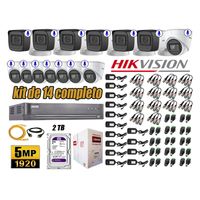 Kit 14 Cámaras de Seguridad Hikvision 5Mp P2p Audio Incorporado Completo