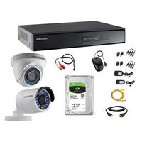 Kit 2 Cámaras de Vigilancia Hikvision Full Hd 1080P 1Tb P2p Kit de Micrófono