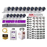 Kit 16 Cámaras de Seguridad Exterior Hikvision Hd 720P mas Disco 2Tb Wd P2P