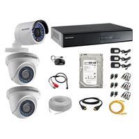 Kit 3 Cámaras de Vigilancia Hikvision Full Hd 1080P 500Gb Mas Kit de Micrófono