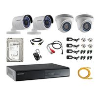 Kit 4 Cámaras de Vigilancia Hikvision Hd 720P Disco 500Gb Kit de Micrófono