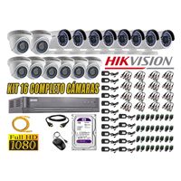 Kit 16 Cámaras de Seguridad Hikvision Full Hd 1080P mas Disco 1Tb Hdmi