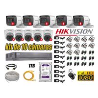 Kit 10 Cámaras de Seguridad Hikvision Audio con Incorporado Full HD 2Mp