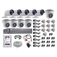 Kit 10 Cámaras de Vigilancia Hikvision Hd 720P Disco 2Tb P2p Kit de Micrófono