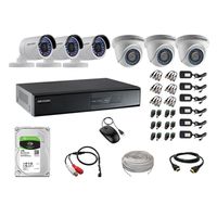 Kit 6 Cámaras de Vigilancia Hikvision Hd 720P Disco 1Tb P2p Kit de Micrófono