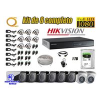Kit 8 Cámaras de Seguridad Hikvision Full Hd 1080P mas Disco 1Tb Mayor Alcance Varifocal Ip66