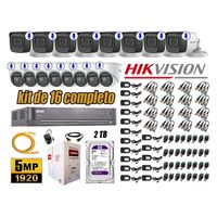 Kit 16 Cámaras de Seguridad Hikvision 5Mp P2p Audio Incorporado Completo