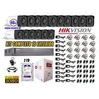 Kit 16 Cámaras de Seguridad Exterior It3F Hikvision Full Hd 1080P mas Disco2Tb Wd