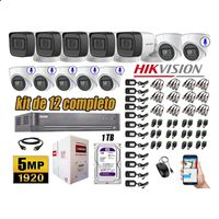 Kit 12 Cámaras de Seguridad Hikvision 5Mp 6 Cámaras Audio Incorporado P2p