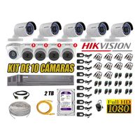 Kit 10 Cámaras de Seguridad Hikvision 04 Camara Audio Incorporado Full HD 2mp