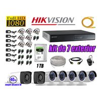 Kit 7 Cámaras de Seguridad Exterior It3F Hikvision Full Hd 1080P Disco 1Tb P2P