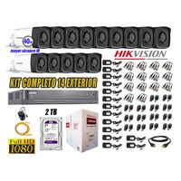 Kit 14 Cámaras de Seguridad Exterior It3F Hikvision Full Hd 1080P mas Disco2Tb Wd